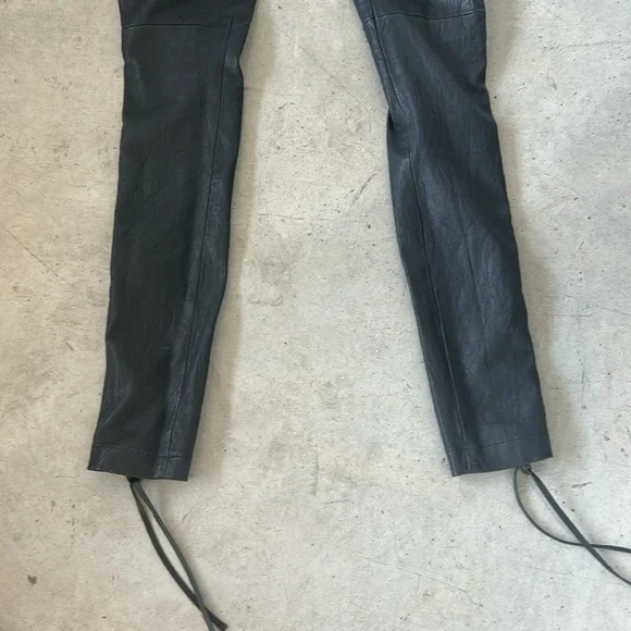 A.L.C. ‘Dent’ Black Lace-Up Leather Pants Size 2 - Picture 13 of 14